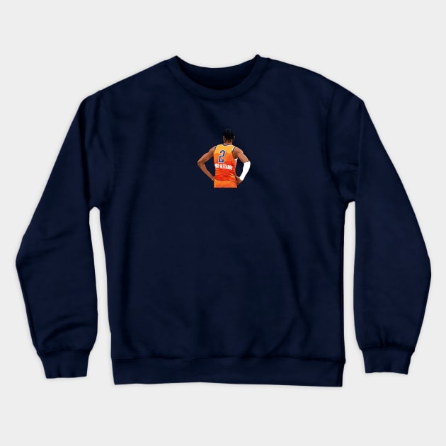 Shai Gilgeous-Alexander Vector Back Orange Above Waist Qiangy Crewneck Sweatshirt by qiangdade